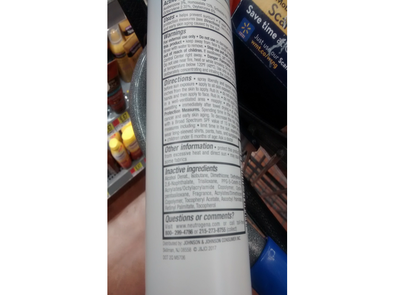Neutrogena Ultra Sheer Body Mist, SPF 45, 8 oz