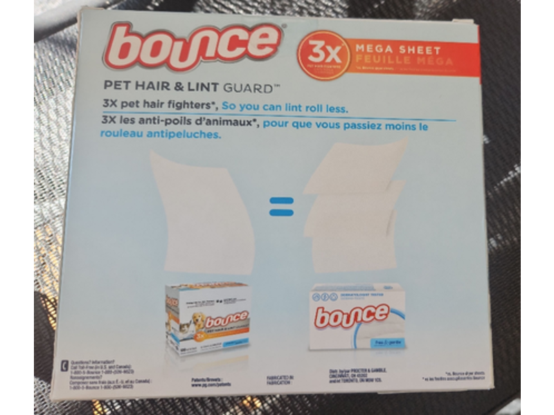 Bounce Pet Hair & Lint Guard Mega Dryer Sheets, Unscented, 150 Count