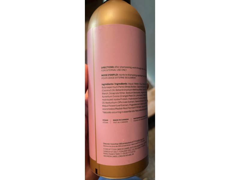 Attitude Super Leaves Hydrating Conditioner, Peppermint & Sweet Orange, 16 fl oz/473 mL