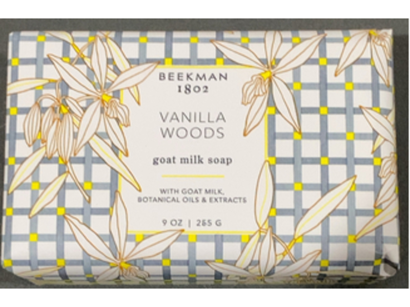 Beekman 1802 Goat Milk Bar Soap, Vanilla Woods, 9 oz/255 g