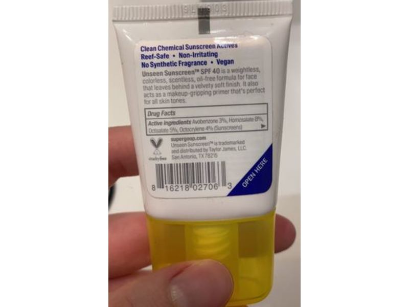 Supergoop! Unseen Sunscreen, SPF 40 PA+++, 0.5 fl oz/15 mL