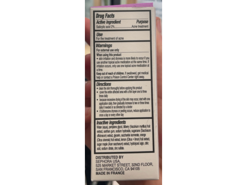 Sephora Acne Treatment Gel, Salicylic Acid, 1.0 fl oz/30 mL
