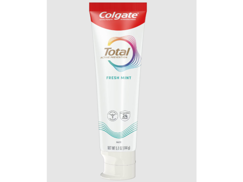 Colgate Total Active Prevention Toothpaste, Fresh Mint, 5.1 oz/144 g, Pack Of 4