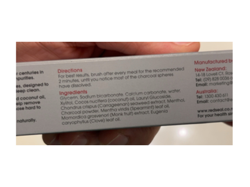 Red Seal Teeth Whitening Toothpaste with Activated Charcoal Spheres, 100 g