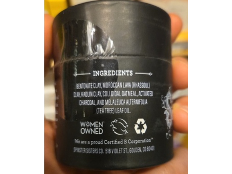 Spinster Sisters Co. Clay Mask, Charcoal & Bentonite, 1.75 oz/49 g
