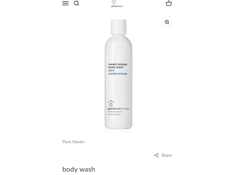 Pure Haven Body Wash, Aloe Sweet Orange, 8 oz/227 g