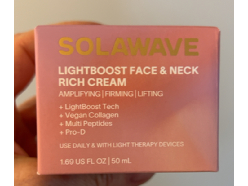 Solawave LightBoost Face & Neck Rich Cream, 1.69 fl oz/50 mL