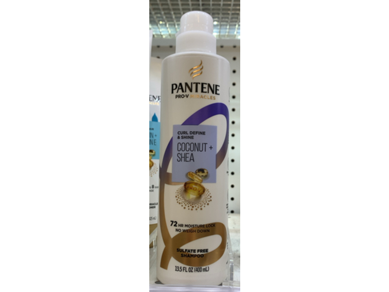 Pantene Curl Define & Shine Shampoo, Coconut + Shea, 13.5 fl oz/400 mL