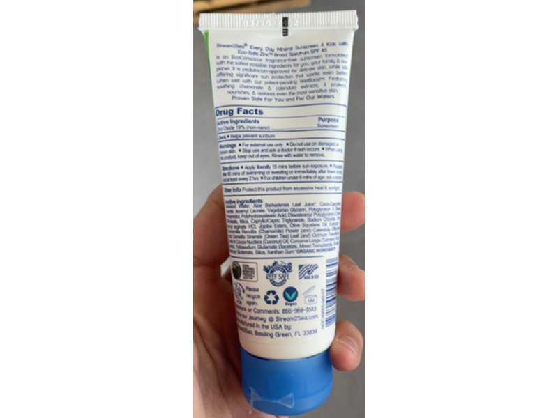 Stream2Sea Every Day Mineral Sunscreen, SPF 45, 2.5 fl oz/75 mL