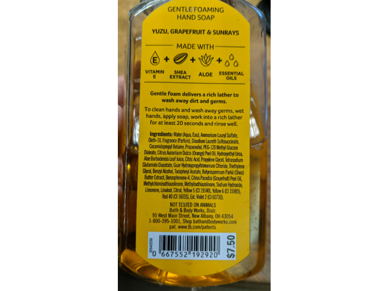 Bath & Body Works Sunshine & Lemons Gentle Foaming Hand Soap, 8.75 fl oz/259 mL