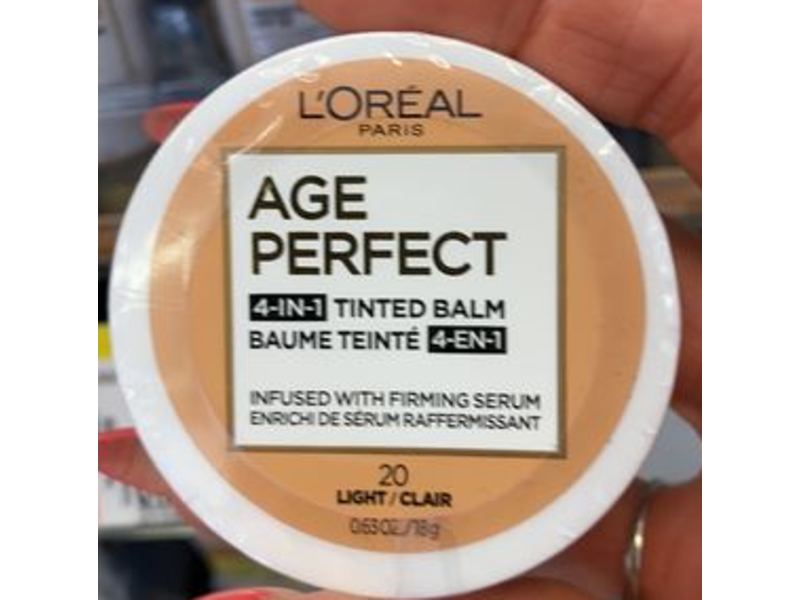 L'Oreal Paris Age Perfect 4-in-1 Tinted Face Balm Foundation, Light 20, 0.63 fl oz