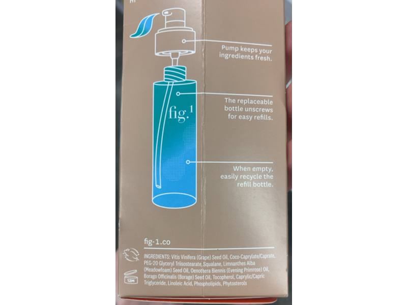 Fig 1 Micellar Oil Cleanser, Grape Seed Oil And Squalane, 3.4 fl oz/100 mL