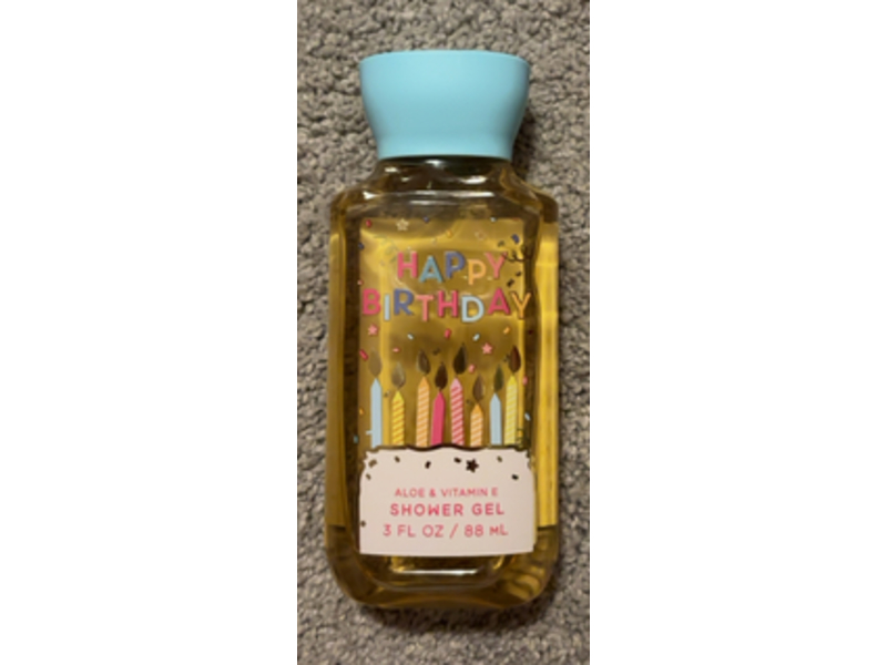 Bath & Body Works Aloe & Vitamin E Shower Gel, Happy Birthday, 3 fl oz/88 mL