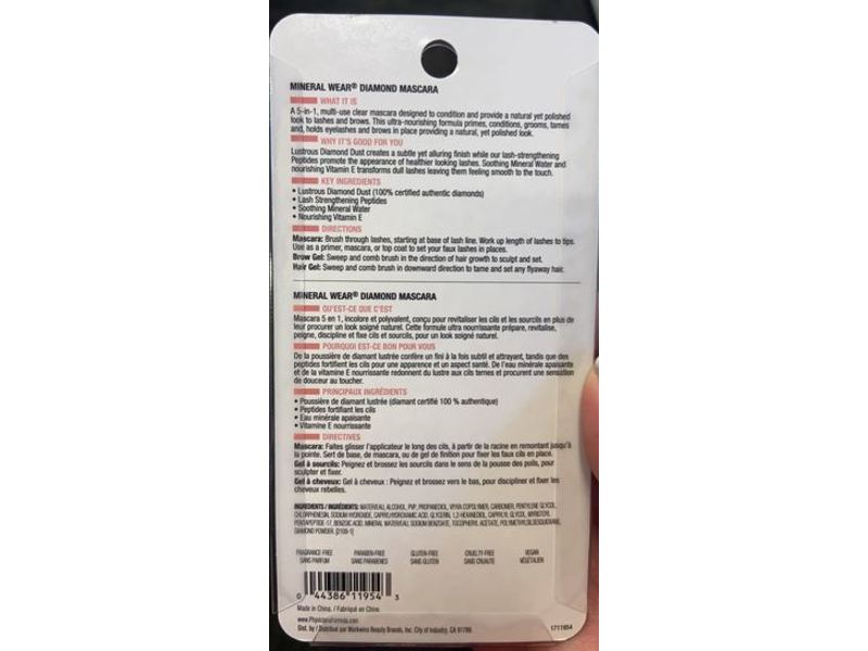 Physicians Formula 5-In-1 Mineral Wear Diamond Mascara, Clear Diamond, 0.32 fl oz/15 mL