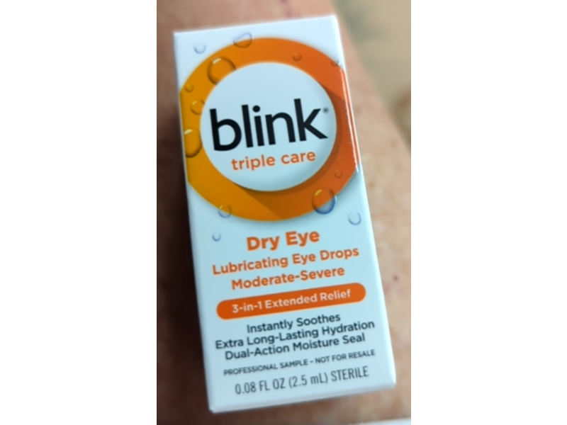 Blink Triple Care Lubricating Dry Eye Drops, 0.08 fl oz/2.5 mL