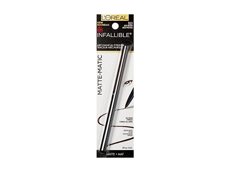 L'Oreal Paris Infallible Matte-Matic Mechanical Eyeliner, 513 Deep Brown, 0.008 oz/240 g