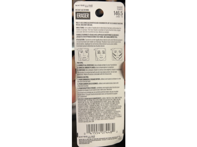 Maybelline Instant Age Rewind Eraser Dark Circles Treatment Multi-Use Concealer, 146.5,0.2 fl oz