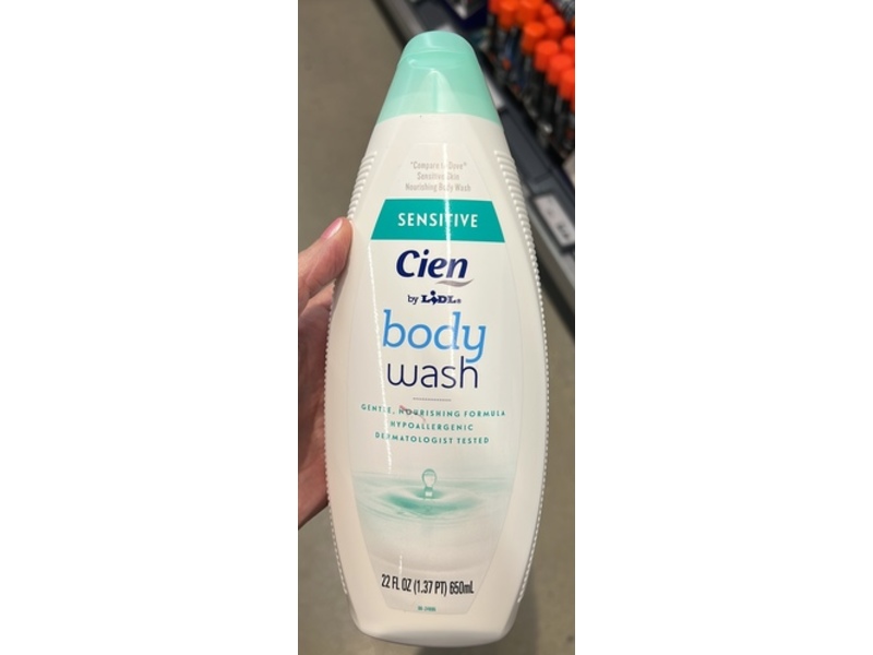 Cien By Lidl Body Wash, Sensitive, 22 fl oz/650 mL