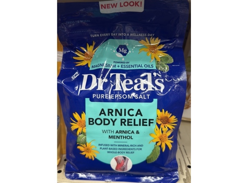 Dr Teal's Arnica Body Relief Epsom Salt, Arnica & Menthol, 3 Lbs