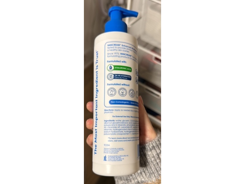 Vanicream Enhanced Moisturizer, Hyaluronic Acid, 12 fl oz/355 mL