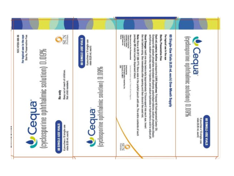 Cequa (cyclosporine ophthalmic solution) 0.09%, 0.25 mL, 60 Vials, Sun Pharma (RX)