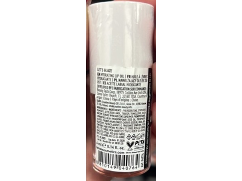 Lamel Let's Glaze Hydrating Lip Gloss, 401 Marshmallow, 0.14 fl oz/4 mL