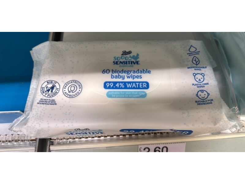 Boots Sooo Sensitive Baby Wipes, 60 Count