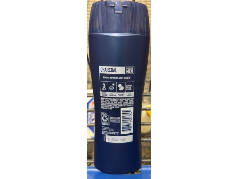 Suave Men 3-In-1 Deep Cleansing Shampoo + Conditioner + Body Wash, Charcoal, 12.6 fl oz/373 mL