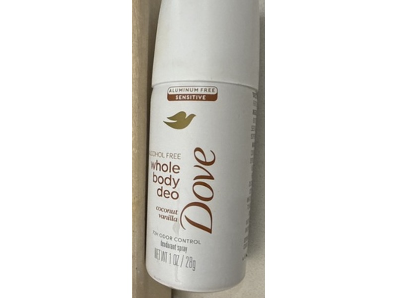 Dove Whole Body Deo, Coconut Vanilla, 1 oz/28 g