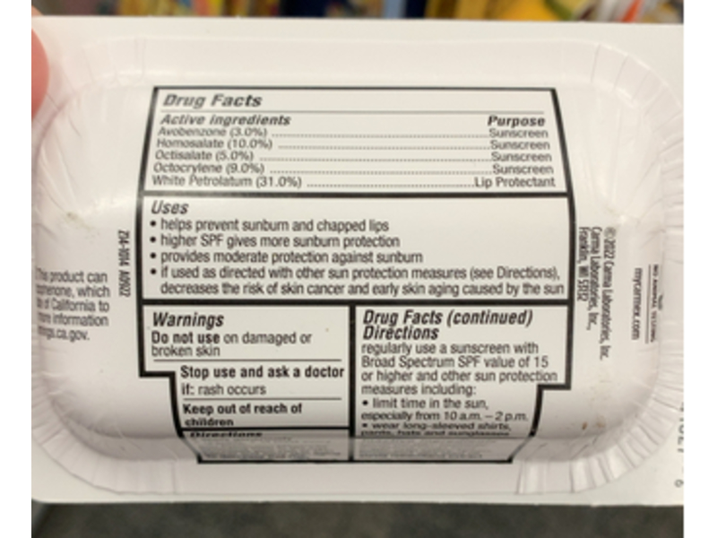 Carmex Weather Guard Moisturizing Lip Balm, SPF 30, 0.15 oz/4.25 g, Pack of 2