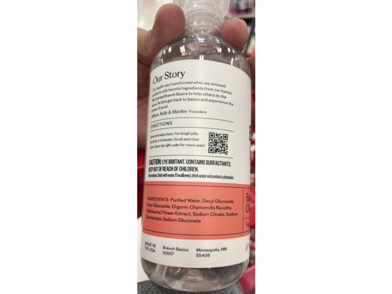 Branch Basics Bathroom Cleaner, Fragrance-Free, 16 fl oz/573 mL