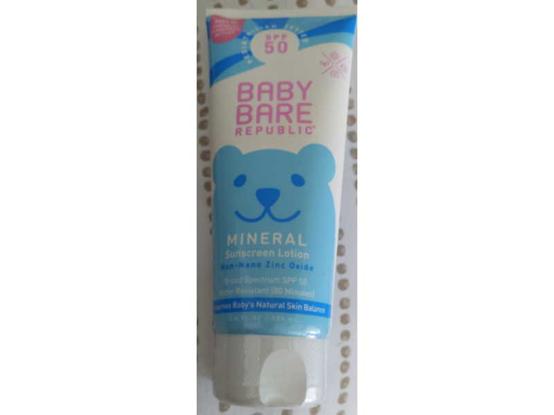 Bare Republic Baby Mineral Sunscreen Lotion, SPF 50, 3.4 fl oz/100 mL