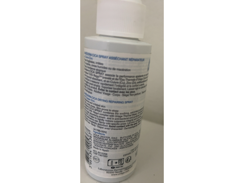 Uriage Bariederm-CICA Drying Repairing Spray, 3.4 fl oz/100 mL