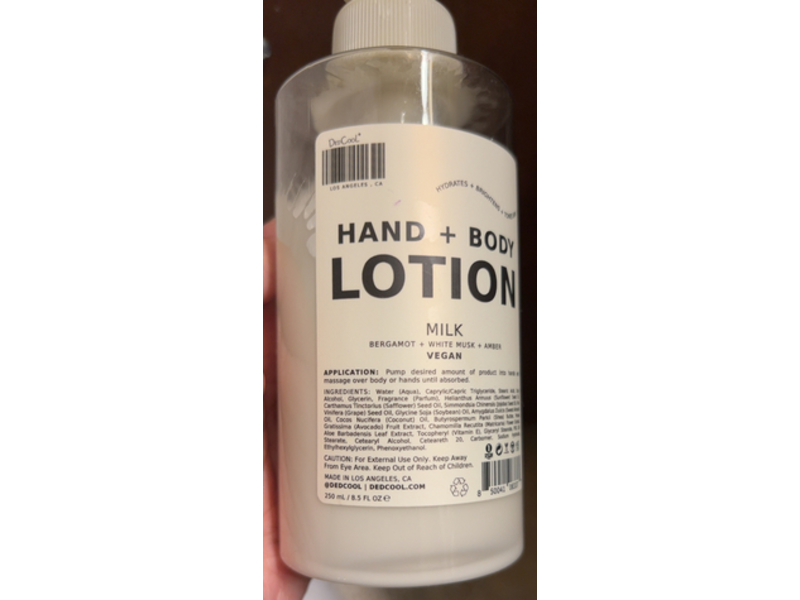 Dedcool Hand + Body Lotion, Bergamot + White Musk + Amber, 8.5 fl oz/250 mL