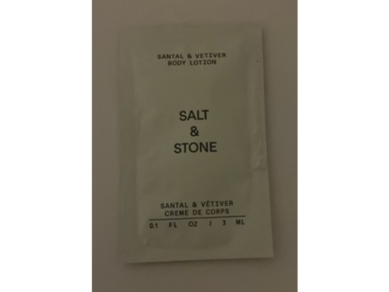 Salt & Stone Body Lotion, Santal & Vetiver, 0.1 fl oz/3 mL