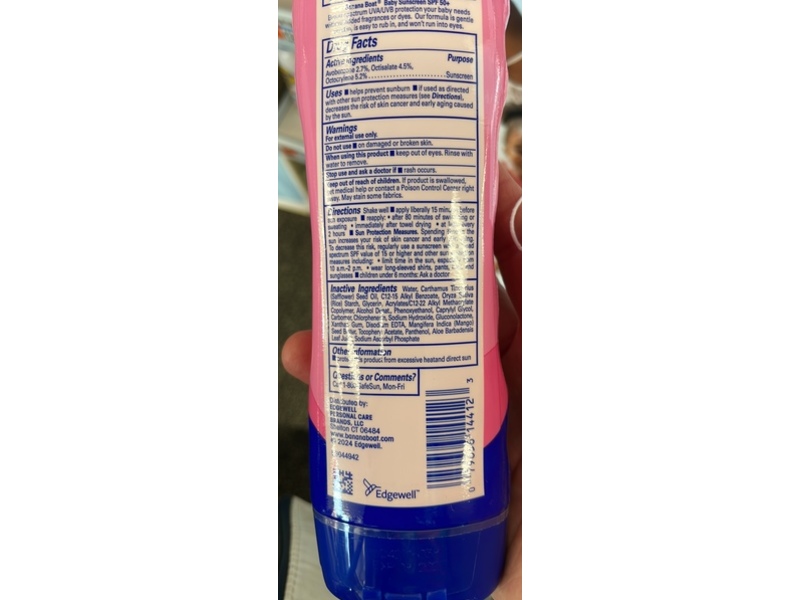 Banana Boat Baby Sunscreen, SPF 50+, 6 fl oz/177 mL