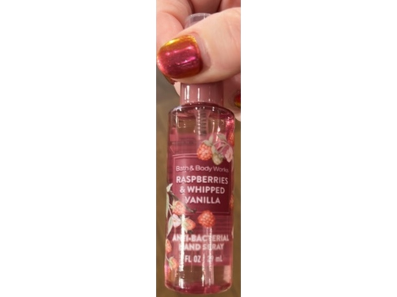 Bath & Body Works Anti-Bacterial Hand Spray, Raspberries & Whipped Vanilla, 1 fl oz/29 mL