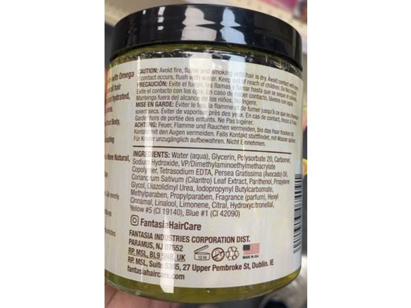 Fantasia Styling Gel, Avocado Cilantro, Maximum Hold, 20 oz