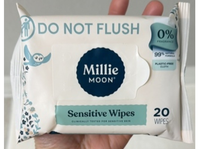 Millie Moon Sensitive Wipes, 20 Count
