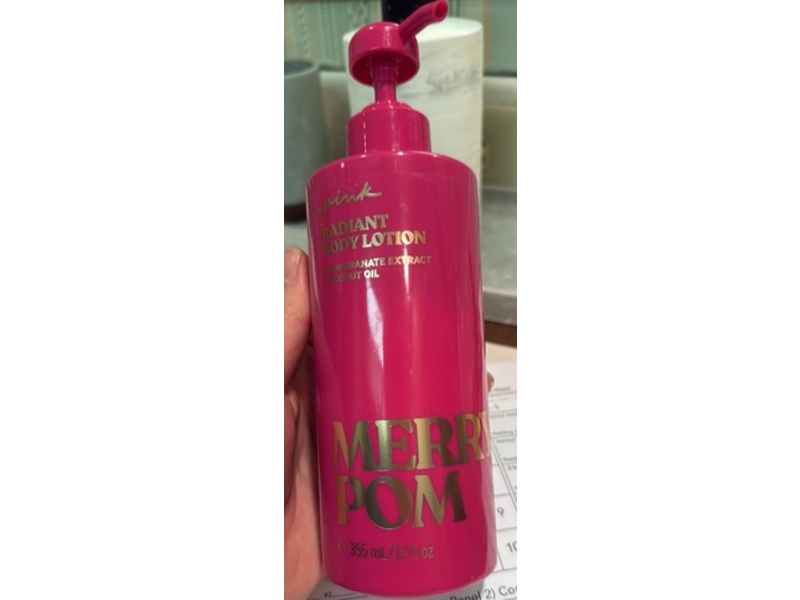 Victoria's Secret Pink Radiant Body Lotion, Merry Pom, 12 fl oz/355 mL