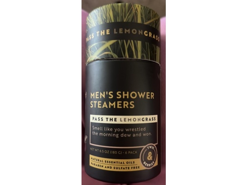 Brodeo Dr Twig & Berries Men's Shower Steamers, Pass The Lemongrass, 6.5 oz/180 g, Pack Of 6