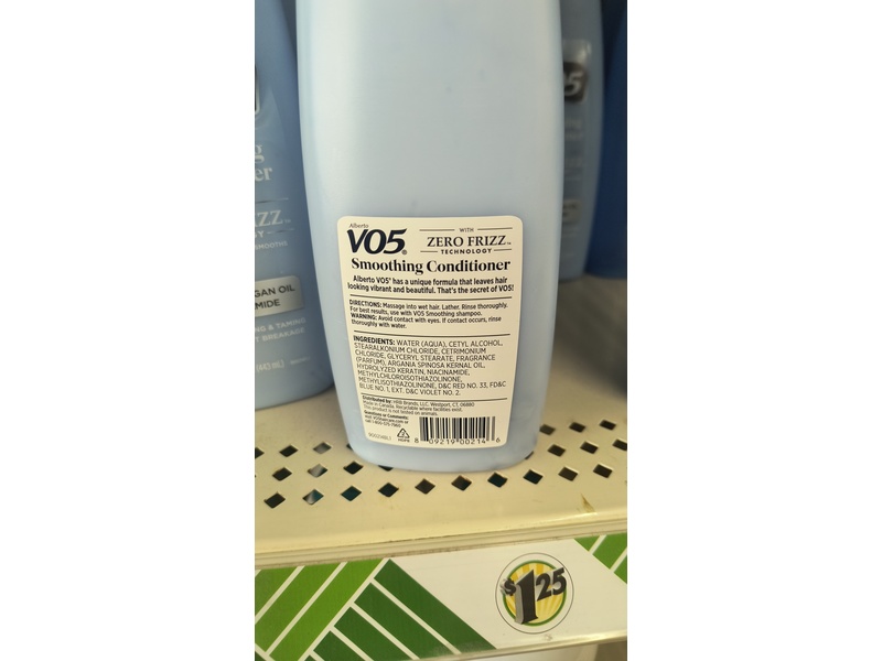 Alberto VO5 Smoothing Conditioner, Keratin +Argan Oil + Niacinamide, 15 fl oz/443 mL