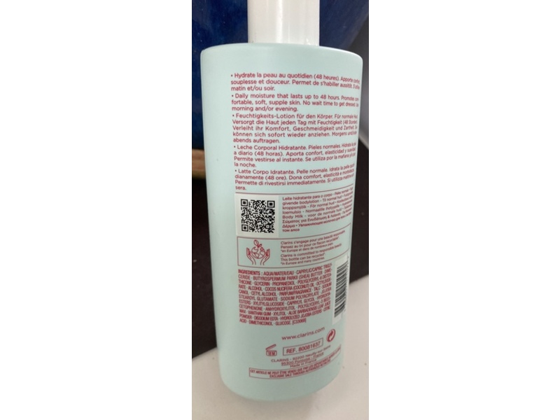 Clarins Paris Body-Smoothing Moisture Milk, Aloe Vera, 13.9 oz/400 mL
