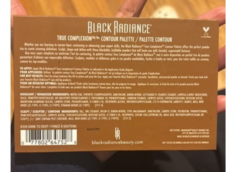 Black Radiance True Complexion Contour Palette, Dark To Deep, 0.38 oz/11 g