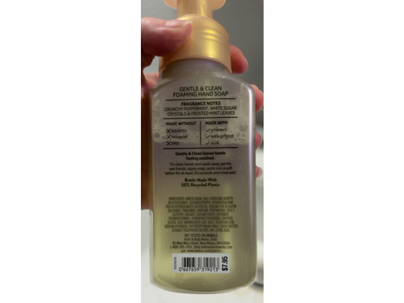 Bath & Body Works Gentle & Clean Foaming Hand Soap, Crushed Candy Cane, 8.75 fl oz/259 mL