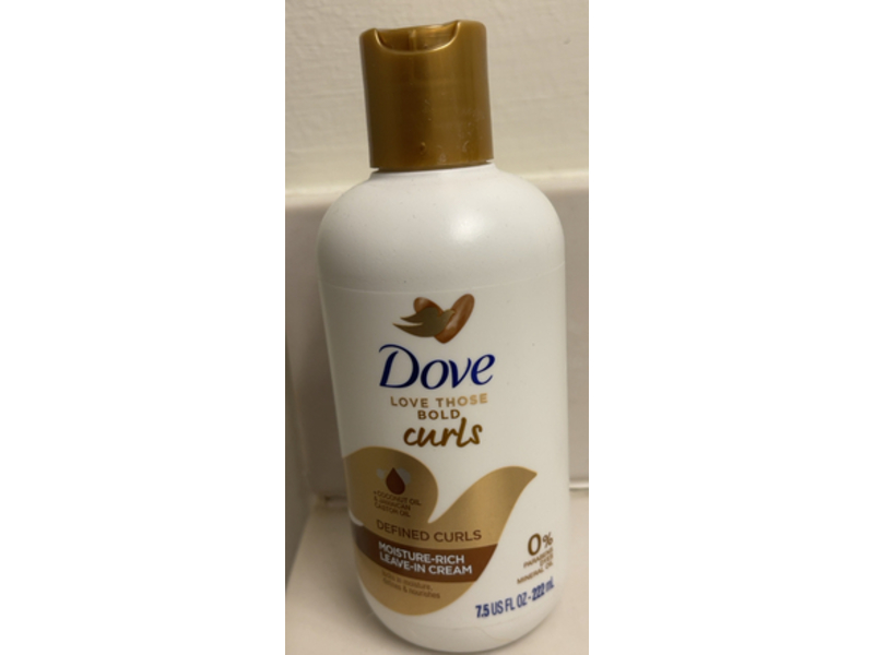 Dove Moisture -Rich Leave -In Cream, Defined Curls, 7.5 fl oz/222 mL