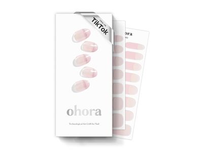 ohora Semi Cured Gel Nail Strips, N Romantic French, 2 Count
