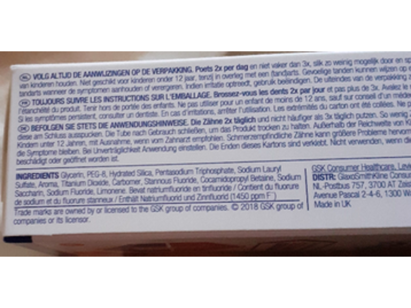 Sensodyne Toothpaste, Gevoeligheid & Tandvlees, 75 ml