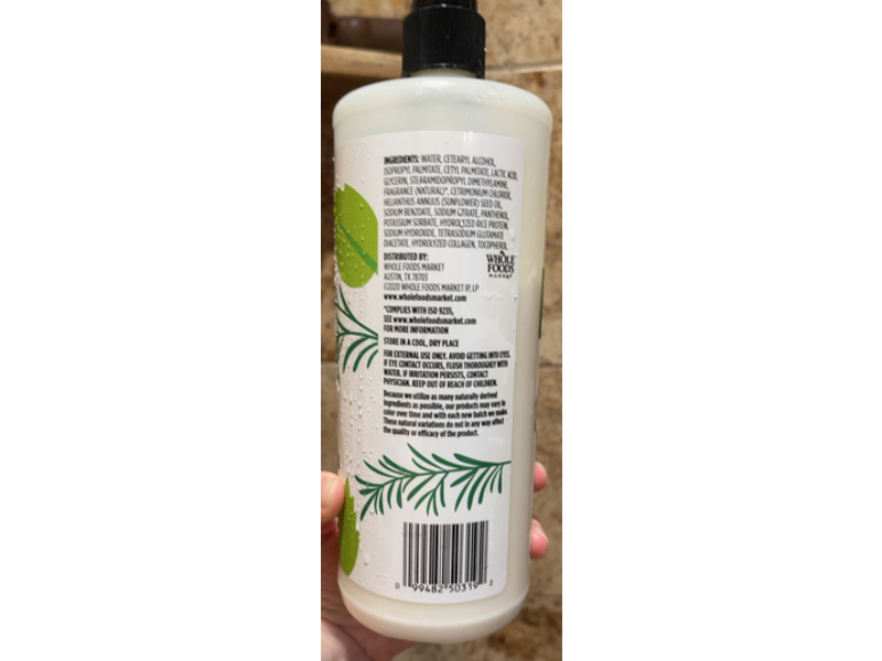 365 Whole Foods Market Volume & Thickness Conditioner, Rosemary Mint, 32 fl oz/946 mL