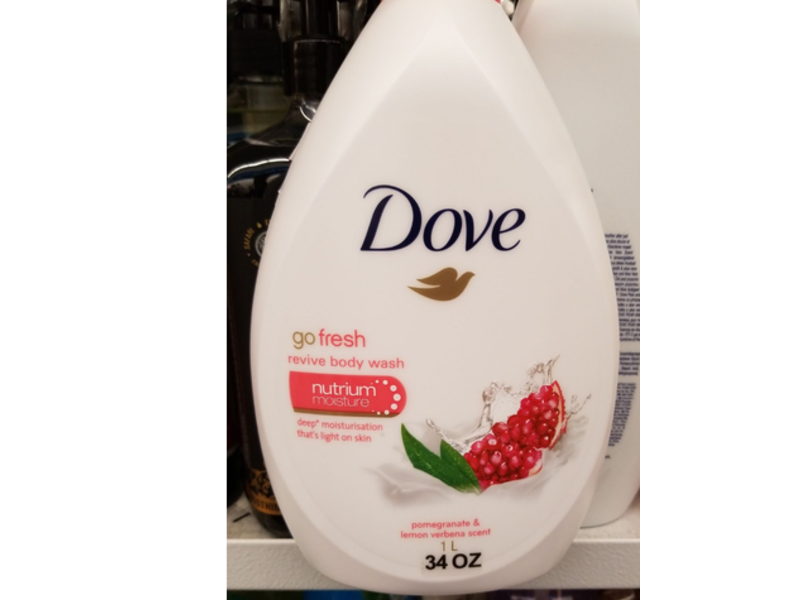 Dove Go Fresh Relieve Body Wash, Pomegranate And Lemon Verbena, 34 oz